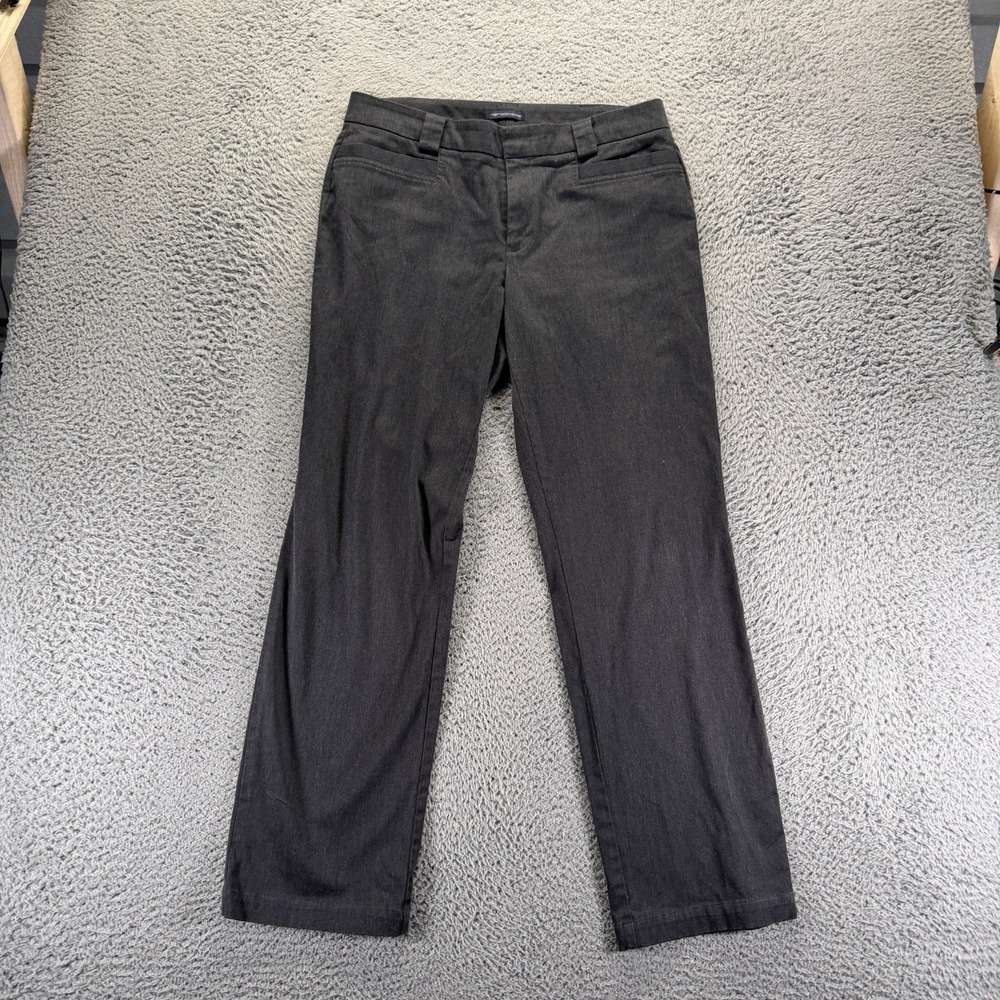 Dockers Pant Women's 12 Gray Cotton Khakis Straight Leg Workwear Utility Stretch
